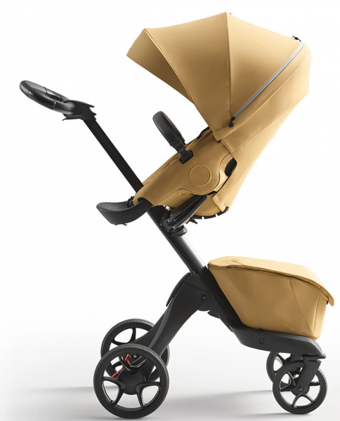 Stokke Xplory X Çift Yönlü Katlanabilir 360 Derece Dönen Tam Yatar Puset Bebek Arabası Sarı