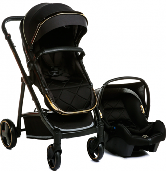 Baby Plus Galaxy Çift Yönlü Katlanabilir 360 Derece Dönen Tam Yatar Travel Sistem Bebek Arabası Siyah