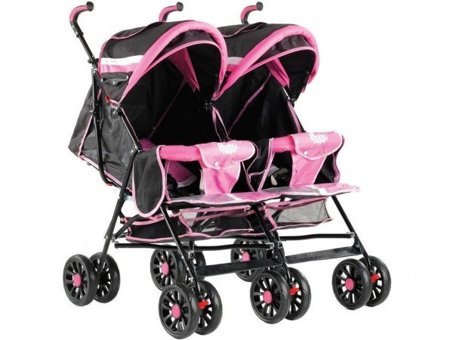 Babyhope BH-610 Katlanabilir 360 Derece Dönen Tam Yatar Baston Bebek Arabası Pembe