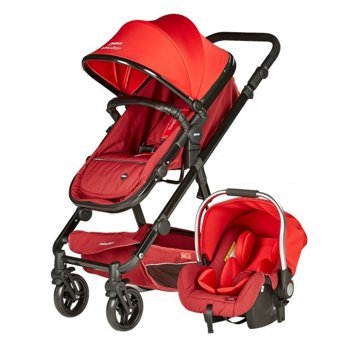 Baby2Go 6041 Venüs Çift Yönlü Katlanabilir 360 Derece Dönen Tam Yatar Travel Sistem Bebek Arabası Kırmızı