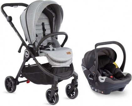 Kraft Onyx Armour Çift Yönlü Katlanabilir Tek Elle Kapanan 360 Derece Dönen Tam Yatar Kabin Tipi Travel Sistem Bebek Arabası Antrasit