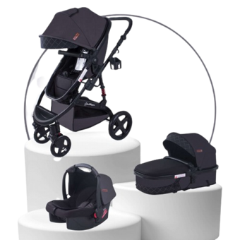 Chubby Baby DasWagen Çift Yönlü Katlanabilir Tek Elle Kapanan 360 Derece Dönen Tam Yatar Kabin Tipi Travel Sistem Bebek Arabası Kahverengi