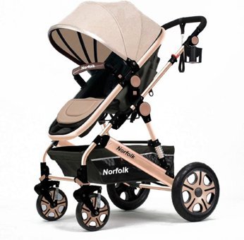 Norfolk Baby Voyage Comfort Air Luxury Çift Yönlü Katlanabilir 360 Derece Dönen Tam Yatar Puset Bebek Arabası Gri