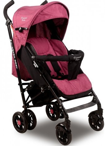 Diamond Baby Baby Pearl Katlanabilir 360 Derece Dönen Tam Yatar Kabin Tipi Puset Bebek Arabası Pembe