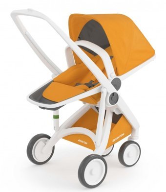 Greentom Reversible Çift Yönlü Katlanabilir Tek Elle Kapanan 360 Derece Dönen Tam Yatar Kabin Tipi Puset Bebek Arabası Sarı