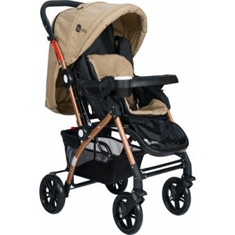 4 Baby ST-04 Çift Yönlü Katlanabilir 360 Derece Dönen Tam Yatar Kabin Tipi Travel Sistem Bebek Arabası Kahverengi