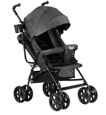 Baby2Go 2016 Fly Katlanabilir Tek Elle Kapanan 360 Derece Dönen Tam Yatar Kabin Tipi Puset Bebek Arabası Siyah