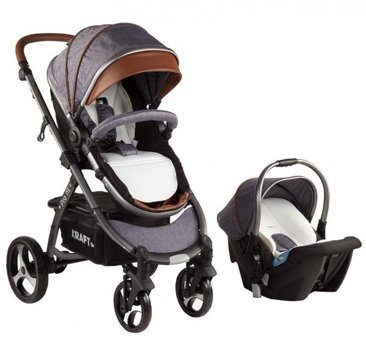 Kraft Pro Fit Plus Çift Yönlü Katlanabilir 360 Derece Dönen Tam Yatar Travel Sistem Bebek Arabası