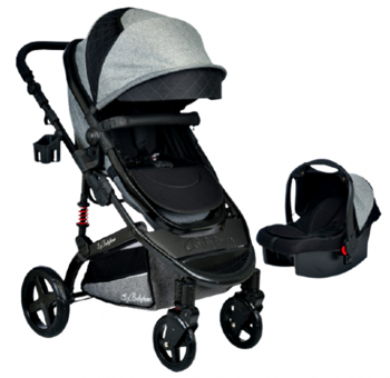 Baby Home BH-946 Çift Yönlü Katlanabilir 360 Derece Dönen Tam Yatar Travel Sistem Bebek Arabası Füme