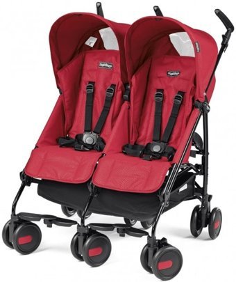 Peg Perego Pliko Mini Classico Twin Katlanabilir Tek Elle Kapanan 360 Derece Dönen Tam Yatar Puset Bebek Arabası Kırmızı