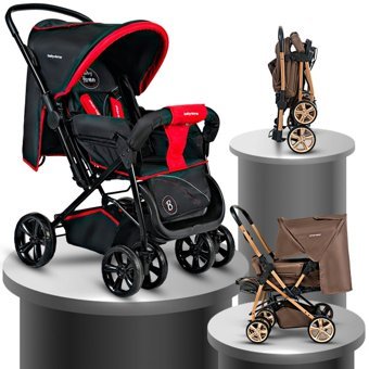 Baby Home BH-655 Pasific Plus Çift Yönlü Katlanabilir 360 Derece Dönen Tam Yatar Kabin Tipi Puset Bebek Arabası Gri