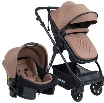 TommyBaby Handy Black New Çift Yönlü Katlanabilir 360 Derece Dönen Tam Yatar Kabin Tipi Travel Sistem Bebek Arabası Kahverengi