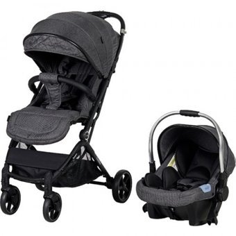 Prego Baby Solo 2032 Katlanabilir Tek Elle Kapanan 360 Derece Dönen Tam Yatar Kabin Tipi Travel Sistem Bebek Arabası Gri