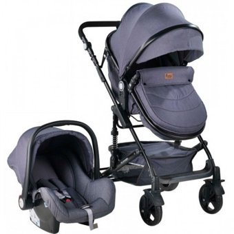Babyhope 3007 Runner Çift Yönlü Katlanabilir 360 Derece Dönen Tam Yatar Travel Sistem Bebek Arabası Füme