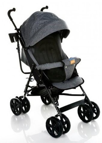 Baby Plus Taxi Katlanabilir Tek Elle Kapanan 360 Derece Dönen Tam Yatar Kabin Tipi Baston Bebek Arabası Gri