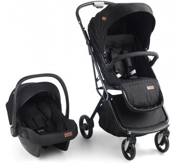 Baby2Go 2040 Prestige Çift Yönlü Katlanabilir Tek Elle Kapanan 360 Derece Dönen Tam Yatar Travel Sistem Bebek Arabası Siyah
