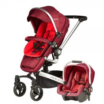Baby2Go 6030 Volo Private Çift Yönlü Tek Elle Kapanan 360 Derece Dönen Tam Yatar Travel Sistem Bebek Arabası Bordo