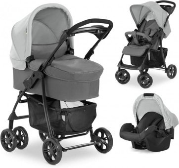 Hauck DisneyShopper SLX Çift Yönlü Katlanabilir Tek Elle Kapanan 360 Derece Dönen Tam Yatar Kabin Tipi Travel Sistem Bebek Arabası Gri