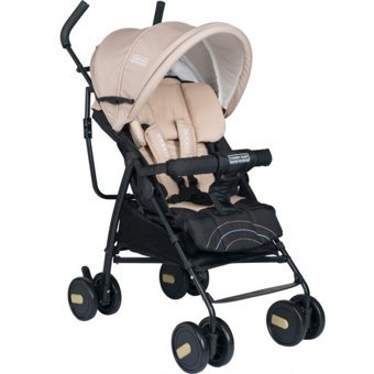 TommyBaby TM-702 Katlanabilir 360 Derece Dönen Tam Yatar Kabin Tipi Baston Bebek Arabası Krem