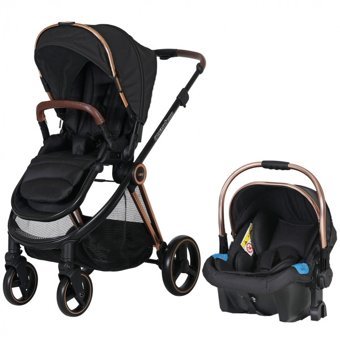 Prego Baby 2069 Quantum Çift Yönlü Katlanabilir 360 Derece Dönen Tam Yatar Travel Sistem Bebek Arabası Siyah