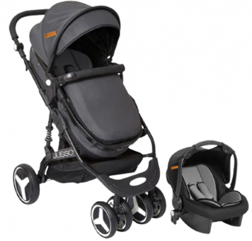 Jusso Comfort Max Çift Yönlü Katlanabilir 360 Derece Dönen Tam Yatar Kabin Tipi Travel Sistem Bebek Arabası Antrasit