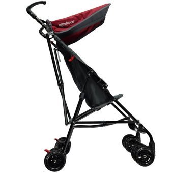 Baby Force Katlanabilir Tek Elle Kapanan 360 Derece Dönen Kabin Tipi Baston Bebek Arabası Kırmızı