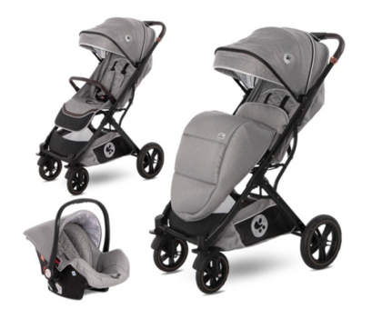 Lorelli Storm Katlanabilir Tek Elle Kapanan 360 Derece Dönen Kabin Tipi Travel Sistem Bebek Arabası Gri