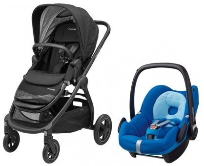 Maxi-Cosi Adorra Çift Yönlü Katlanabilir Tek Elle Kapanan 360 Derece Dönen Tam Yatar Kabin Tipi Travel Sistem Bebek Arabası Antrasit