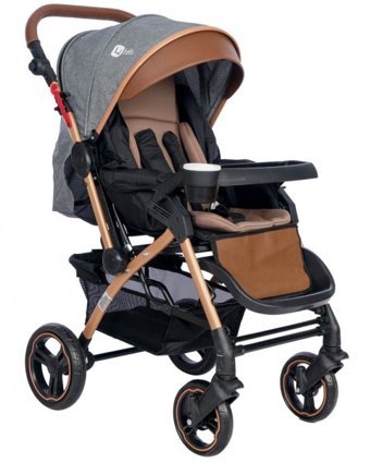 4 Baby AB-350 Active Çift Yönlü Katlanabilir 360 Derece Dönen Tam Yatar Kabin Tipi Puset Bebek Arabası Gri