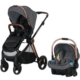 Prego Baby 2069 Quantum Çift Yönlü Katlanabilir 360 Derece Dönen Tam Yatar Travel Sistem Bebek Arabası Gri