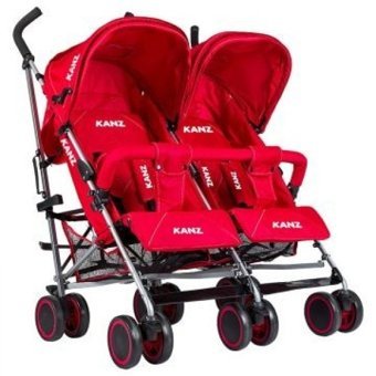 Kanz KZ-5006 Katlanabilir Tek Elle Kapanan 360 Derece Dönen Baston Bebek Arabası Kırmızı