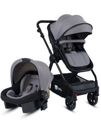 4 Baby Cool AB-482 Çift Yönlü Katlanabilir 360 Derece Dönen Tam Yatar Travel Sistem Bebek Arabası Gri