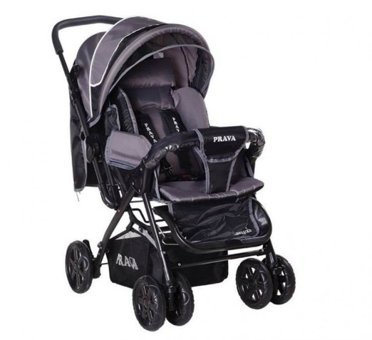 Prava P0-10 Deluxe Çift Yönlü Katlanabilir 360 Derece Dönen Tam Yatar Kabin Tipi Puset Bebek Arabası Siyah