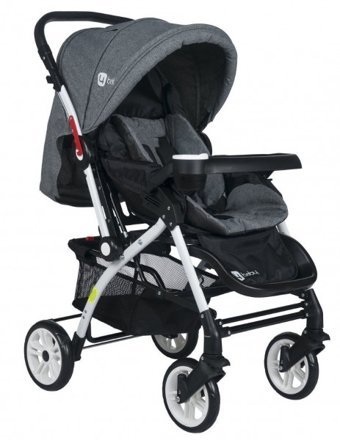 4 Baby 2019 Çift Yönlü Katlanabilir 360 Derece Dönen Tam Yatar Kabin Tipi Puset Bebek Arabası Gri