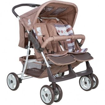 Lorelli 1002007 Twin Katlanabilir Tek Elle Kapanan 360 Derece Dönen Tam Yatar Puset Bebek Arabası Kahverengi