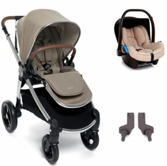 Mamas & Papas Ocarro Çift Yönlü Katlanabilir Tek Elle Kapanan 360 Derece Dönen Tam Yatar Travel Sistem Bebek Arabası Krem