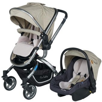 Pierre Cardin PC-405P Twist Plus Çift Yönlü Katlanabilir Tek Elle Kapanan 360 Derece Dönen Tam Yatar Travel Sistem Bebek Arabası Füme