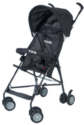 Tois Baby Focus Katlanabilir Tek Elle Kapanan 360 Derece Dönen Kabin Tipi Baston Bebek Arabası Siyah