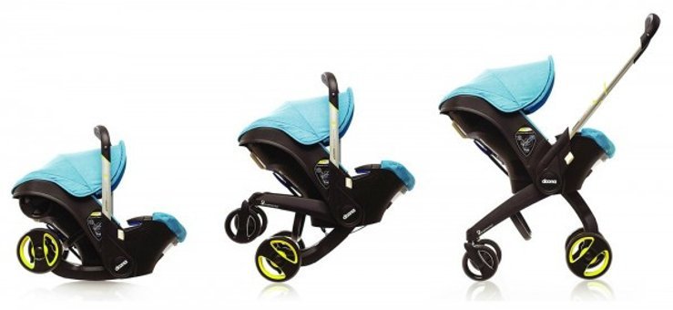 Doona Çift Yönlü Katlanabilir Tek Elle Kapanan 360 Derece Dönen Tam Yatar Kabin Tipi Puset Bebek Arabası Mavi