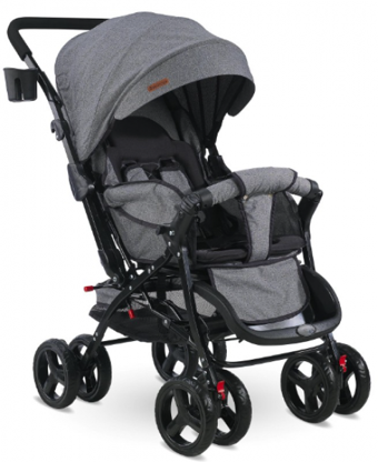 Babyhope BH603 Katlanabilir 360 Derece Dönen Tam Yatar Puset Bebek Arabası Gri