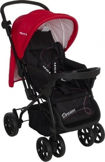 Prava P-11 Dream Çift Yönlü Katlanabilir 360 Derece Dönen Tam Yatar Kabin Tipi Puset Bebek Arabası Kırmızı