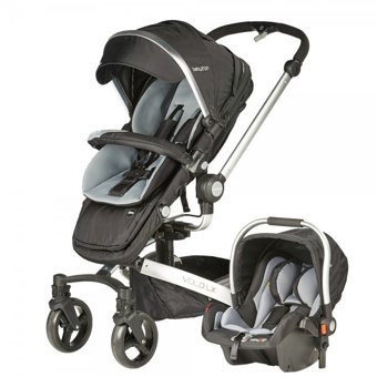 Baby2Go 6030 Volo Private Çift Yönlü Tek Elle Kapanan 360 Derece Dönen Tam Yatar Travel Sistem Bebek Arabası Gri