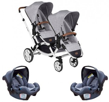 ABC Design Zoom Çift Yönlü Katlanabilir 360 Derece Dönen Tam Yatar Travel Sistem Bebek Arabası Gri