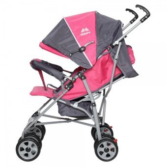 Aldeba 3018 Katlanabilir 360 Derece Dönen Kabin Tipi Baston Bebek Arabası Pembe