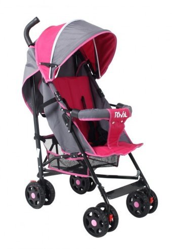 Rival RV 101 Junior Katlanabilir Tek Elle Kapanan 360 Derece Dönen Kabin Tipi Baston Bebek Arabası Pembe