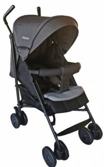 Prava P04 Katlanabilir 360 Derece Dönen Kabin Tipi Baston Bebek Arabası Gri
