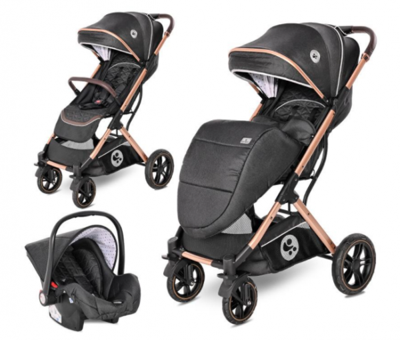 Lorelli Storm Katlanabilir Tek Elle Kapanan 360 Derece Dönen Kabin Tipi Travel Sistem Bebek Arabası Siyah