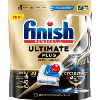 Finish Ultimate Plus Hepsi 1 Ada Tablet Bulaşık Makinesi Deterjanı 20 Adet