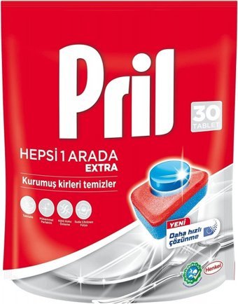Pril Hepsi 1 Arada Extra Tablet Bulaşık Makinesi Deterjanı 30 Adet