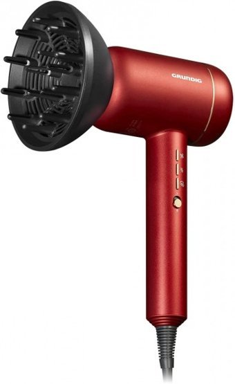 Grundig HD 9980 Sessiz Vigolu İyonlu 1800 W Mini Standart Saç Kurutma Makinesi Kırmızı